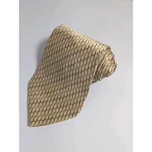 George Machado Men's Tie Gold Abstract‎  Platinum Silk Hand Made in USA 3.75"